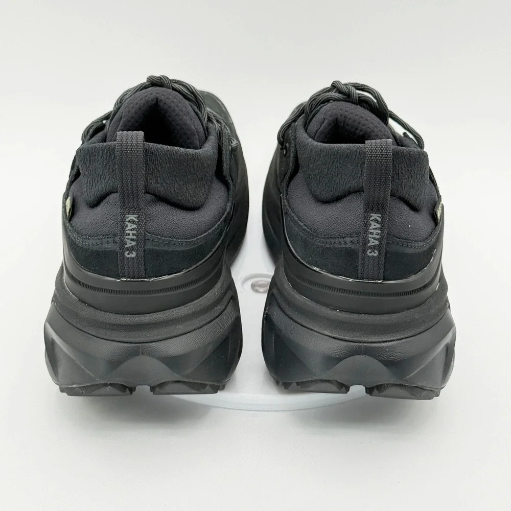 Hoka KAHA 3 Low GTX Mens 9 Triple Black Gore-Tex Trail Shoes 1162532 - NEW